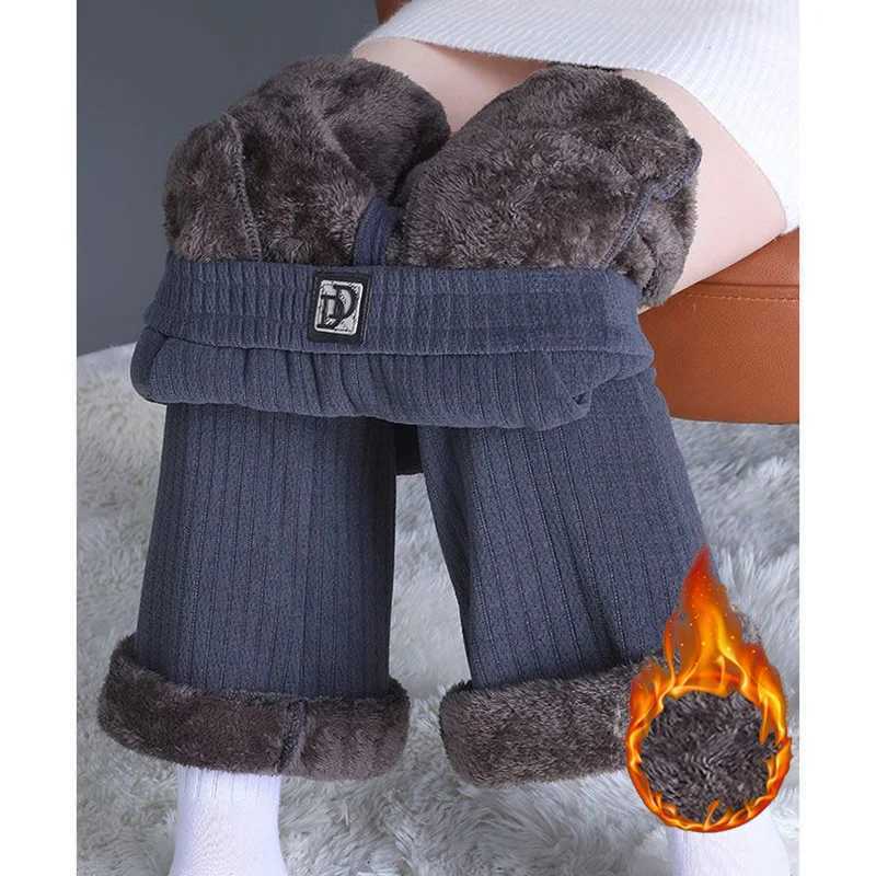 Winter Girls Fashion High Waist Thermal Pants Lady Daily Plush Straight Leg Trousers Female Snow Warm Comfortable Fleece PantsT251025