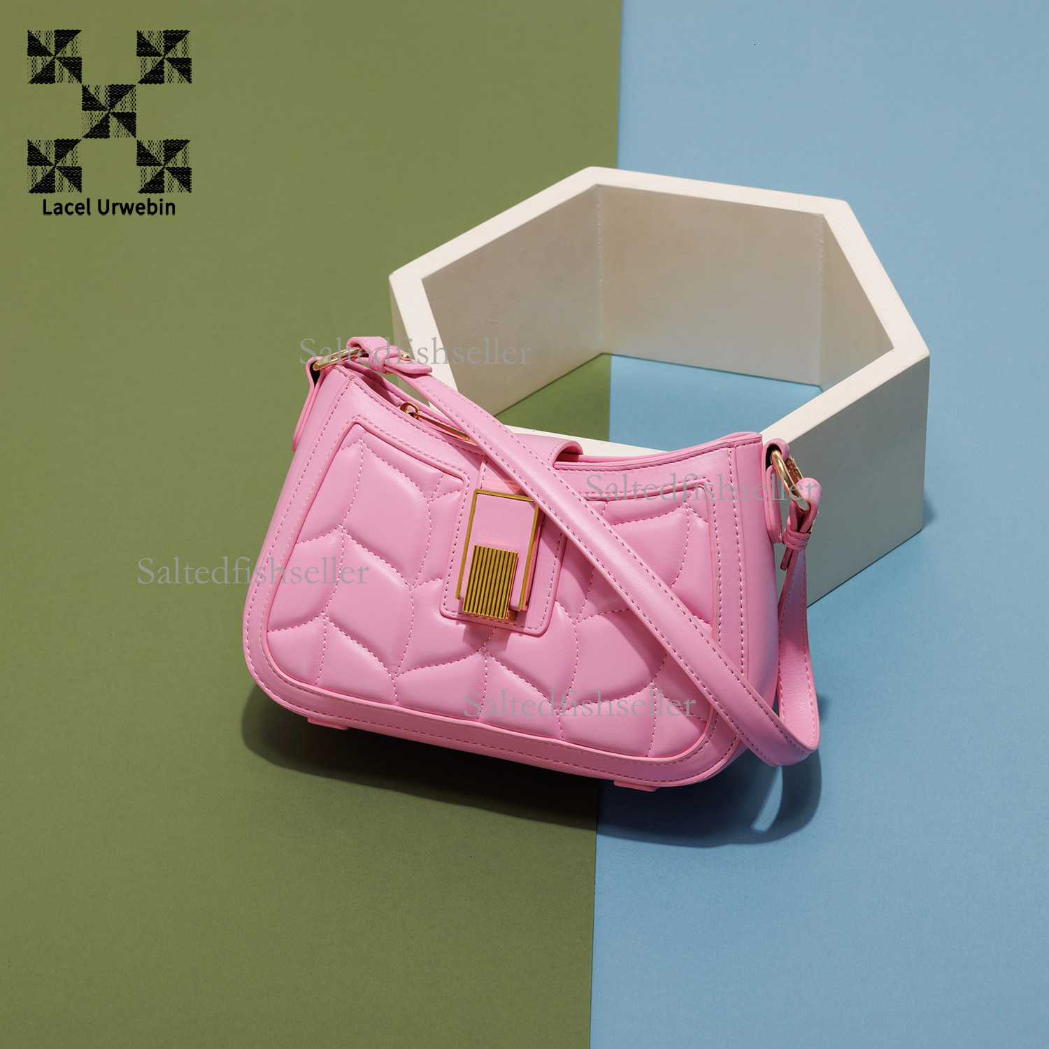 Lacel Urwebin Designer Luxury Crocodile Pattern Underarm Shoulder Bag Fashion New Style Niche High-end Commuting Mini Handbag Versatile Metal Crossbod
