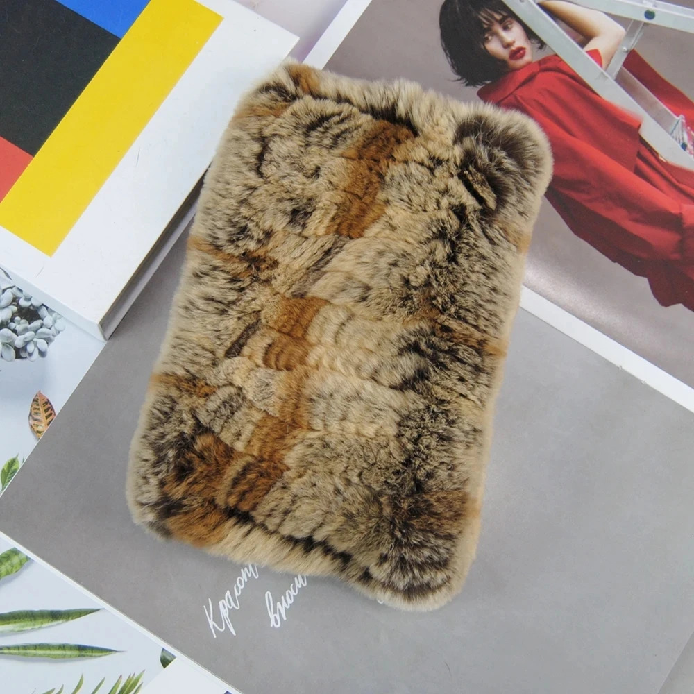Women Real Fur Handmade Stretch Fur Scarf Knit Genuine Rex Rabbit Fur Headbands Girls Natural Fur Ring Cowl Snood Scarves Winter 251020