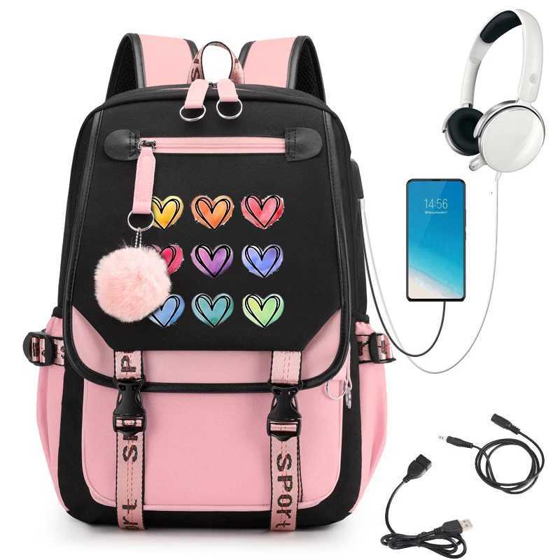 Minimalist Heart Back To School Women Bookbag Backpack Fashion Student Computer School Backpack Leopard Heart Travel Knapsack W251025