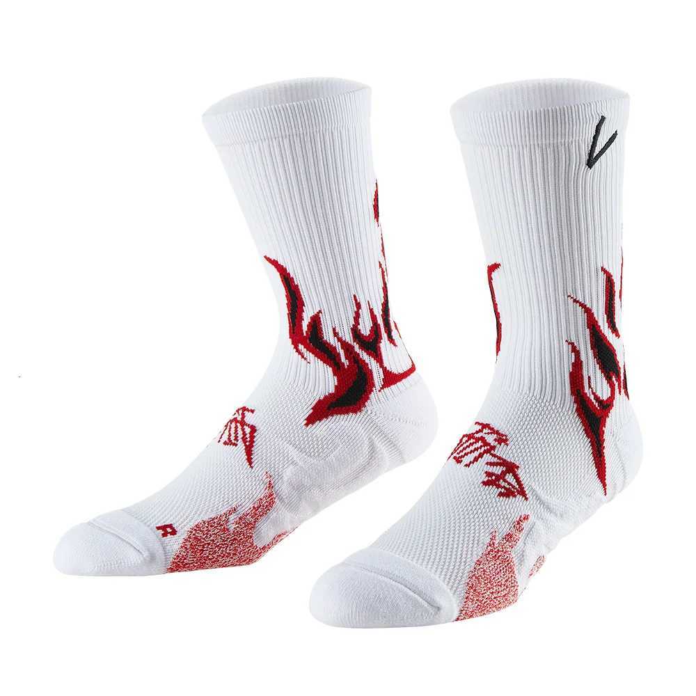 Veidoorn 3 Pairs NonSlip Sports Socks for Men Women Breathable Athletic Cushioned Ankle Socks Towel Sole Trendy Flame Pattern Y251024