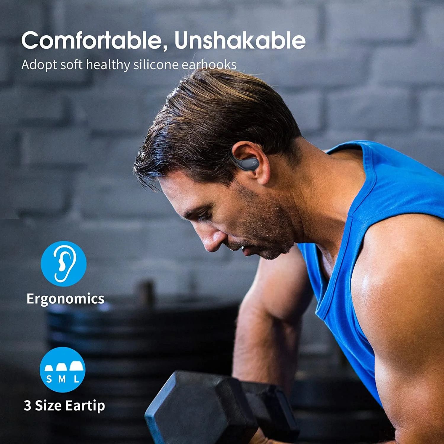 BX17 Ear Hook Bluetooth Headphones, TWS Wireless Earphones with Hook and Microphone, Bluetooth 5.3 Sound-Isolating Stereo Sports Earbuds, Button Contr - view 4