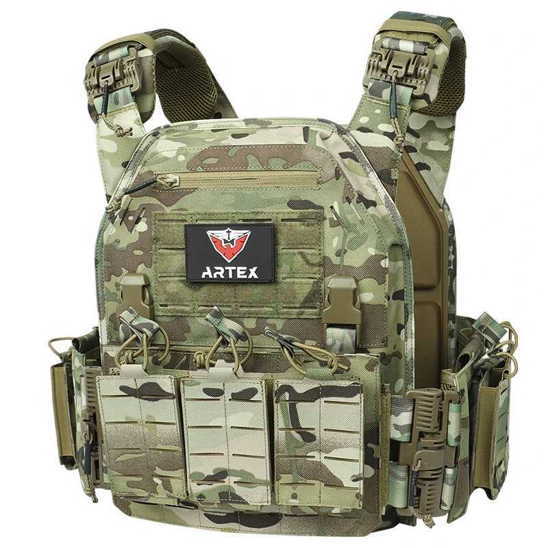 Tactical Vest Paintball Plate Holder 1000D Fabric Quick Reaseab Plate Carrier Laser Cut Platewith Trip Magazine Pouch Y251022