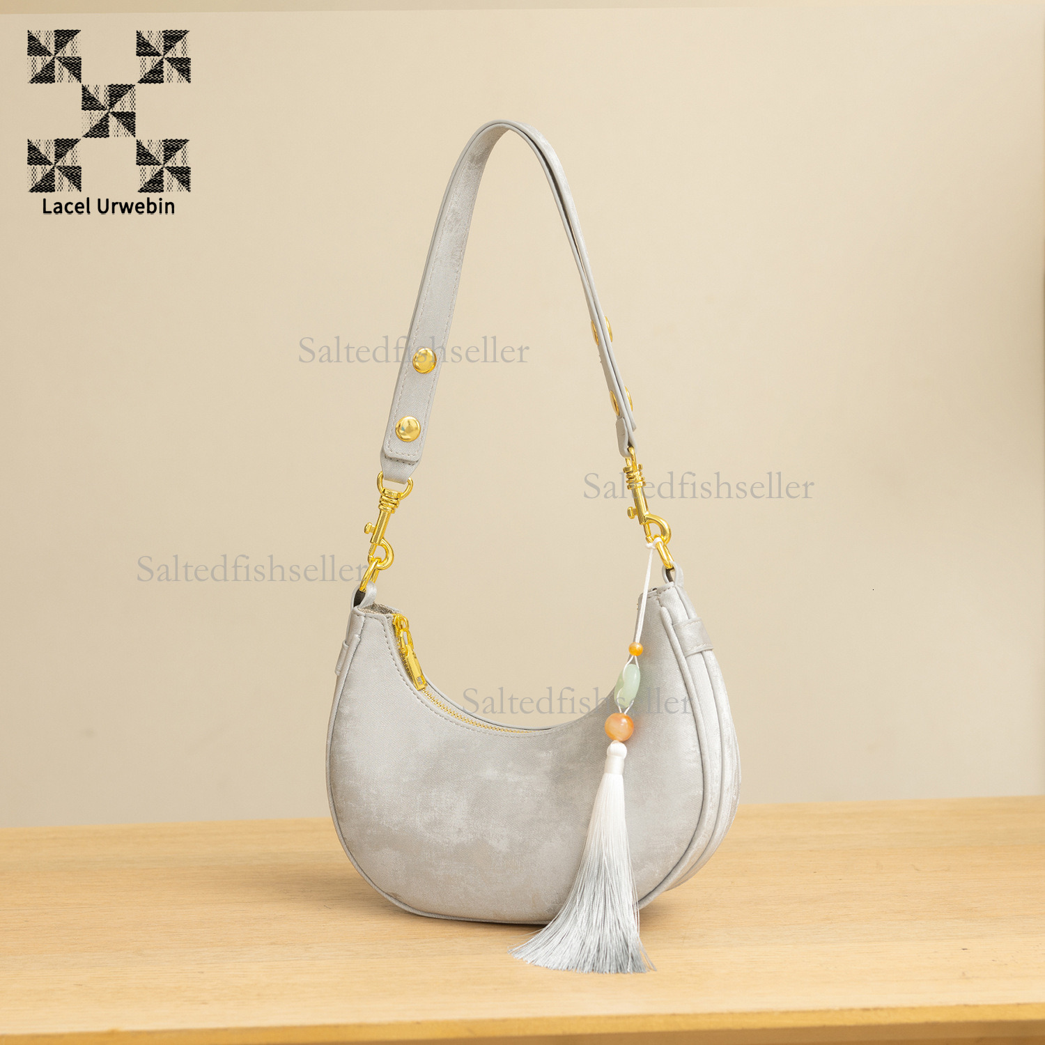 Lacel Urwebin Designer Fashion Women's Handbag New Style Elegant Underarm Crescent Bag Popular Velvet Single Shoulder Crossbody Bag Zipper Chines