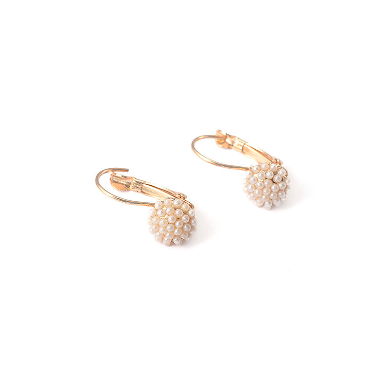 Korean Style Accessories Fashion Round Commuting Ear Jewelry Cute Small Rice Pearl Stud Earrings
