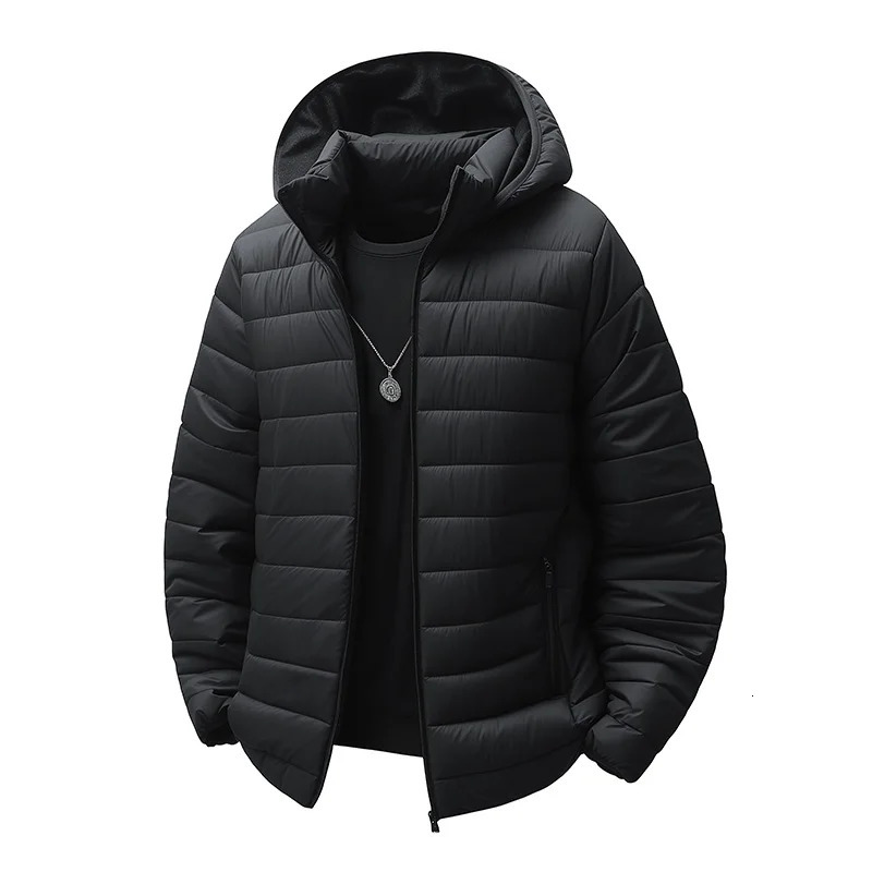Winter FleeceLined Thickened Cotton Coat BusinessCasual Windproof Warm Lightweight Fashionable Hooded Jacket Sports 251015