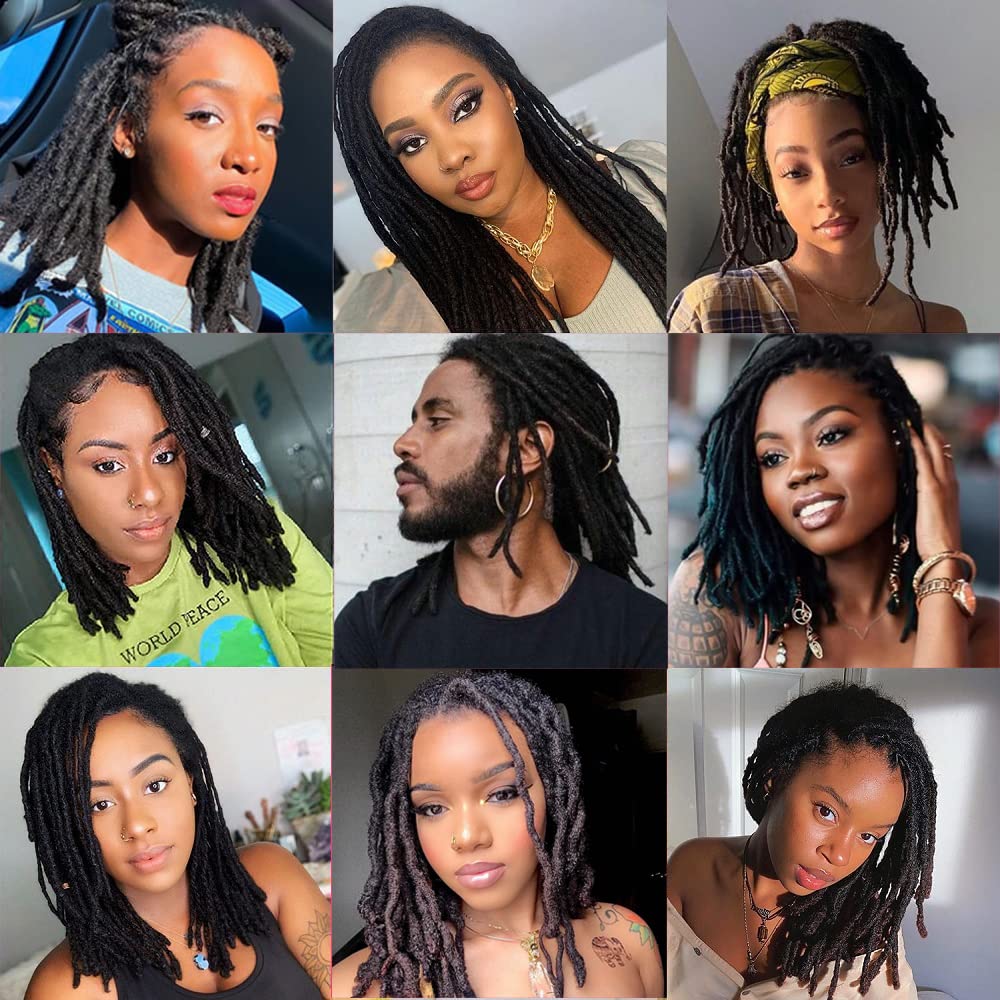 Handmade Locs Human Hair 10 Strands 02cm Real Human Hair Dreadlocks for Men Women Permanent Locs Can Be Dyed Bleached Curled Needled