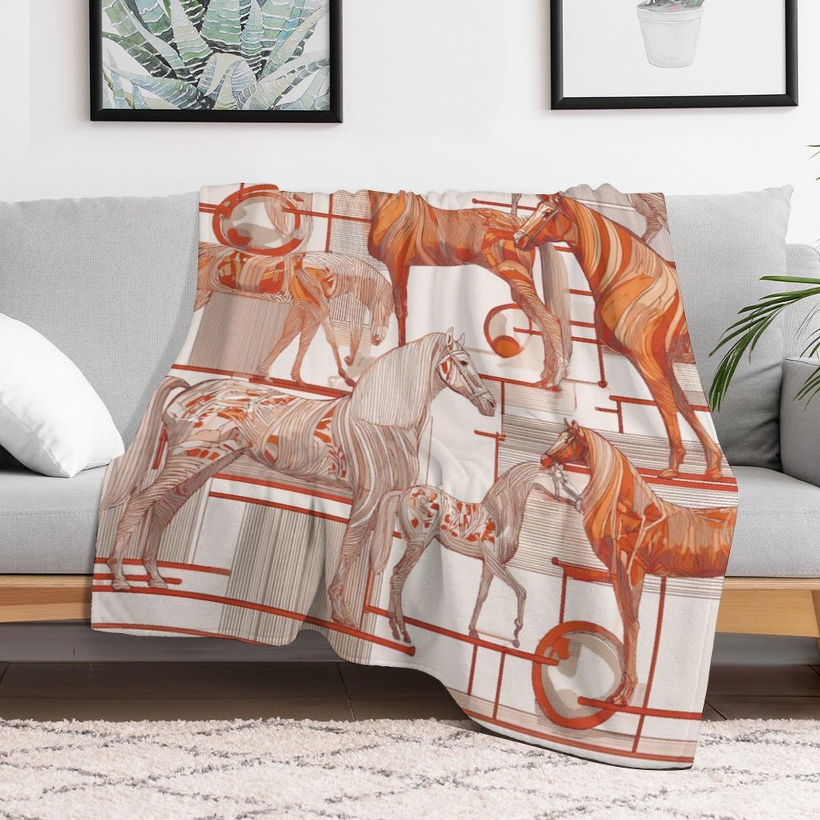 H Designer Horse blanket blanket throw cashmere vibration blanket copert Home Travel Throw Summer Air Conditioner Beach home bedding blankets throws H
