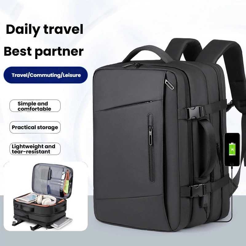 Travel Backpack Men Business Backpack School Expandable USB Bag Large Capacity Laptop Waterproof Fashion Backpack W251025
