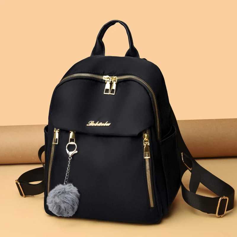 Women Backpack Travel Casual Waterproof Oxford Shoulder Bags Female Large Capacity Handbag Rucksack Black Purse School Pack W251025