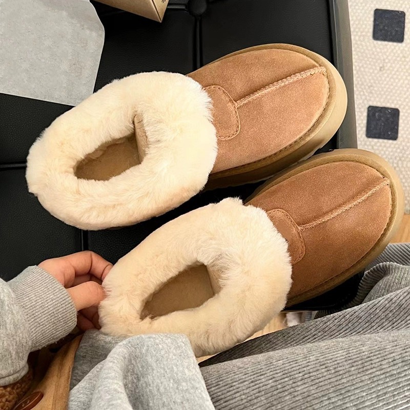 2025 Winter New Design Fleece-Lined Thick Bottom Height Increasing Snow Boots Fashionable and Versatile Outdoor Wear resistant and Anti slip Cotton Sh