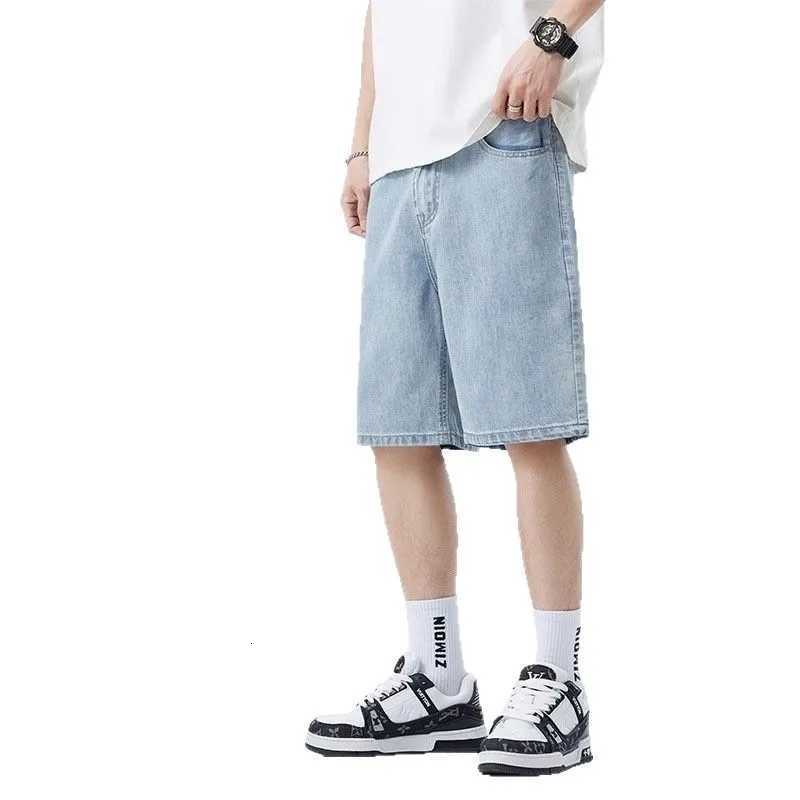 Elastic Waist Denim Trousers Mens Elastic Drawstring Denim Shorts with Pockets Casual Summer Beach Shorts Quickdrying for MenXJ251025