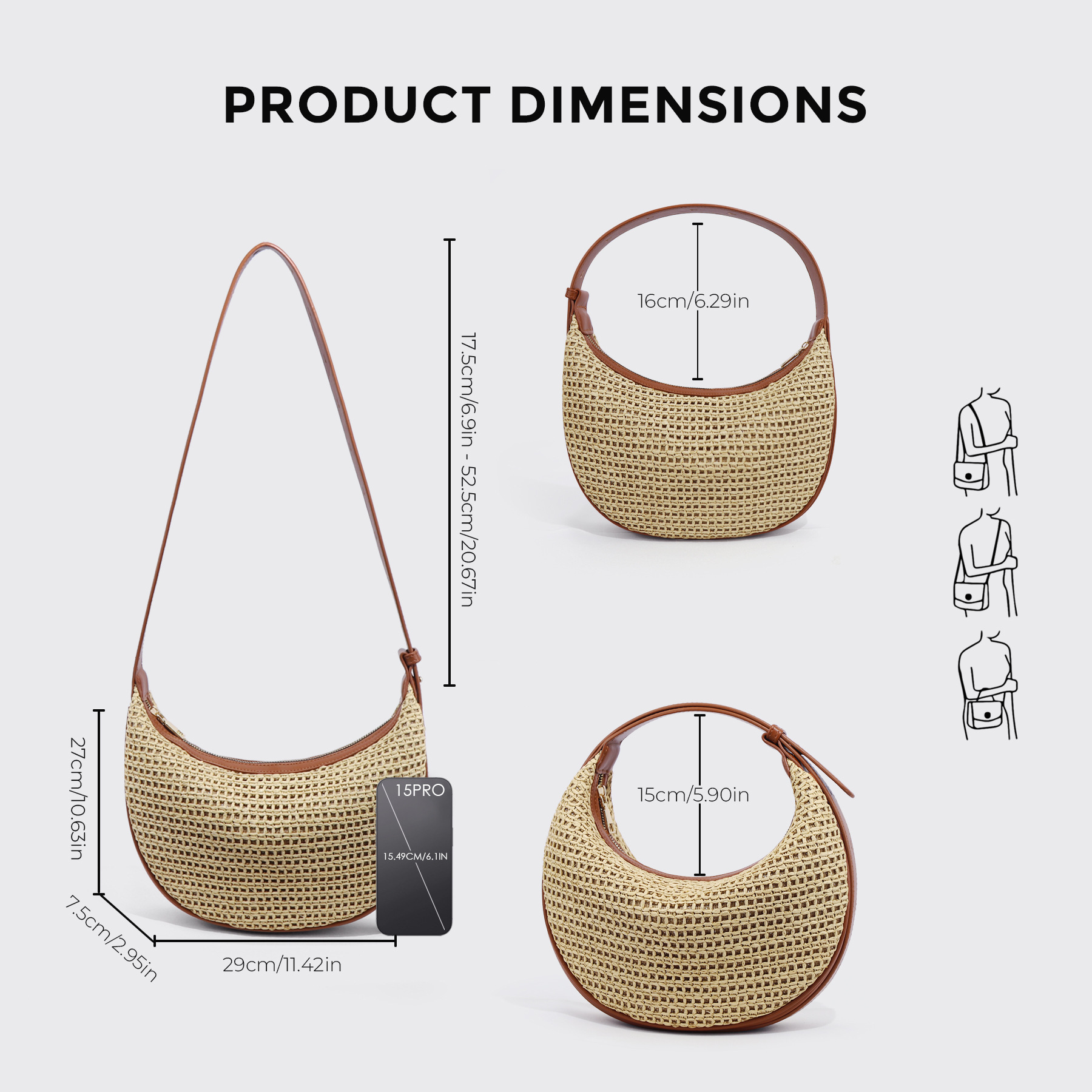 Luxury Brand Designer Bag Summer New Style Woven Moon Bag Versatile Shoulder Underarm Bag For Women Niche Crossbody Bag Lightweight