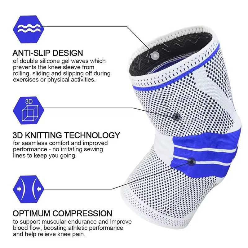 Knee Brace Silicone Sleeve Knee Pads Arthritis Knee Wraps Protector For Joints Support Meniscus Compression Protection Sport Y251024