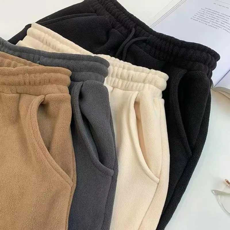 Women Winter Thick Warm Trousers Warm Doublesided Polar Fleece Harem Pants Casual Sports High Waist Comfortable Baggy Long PantT251025