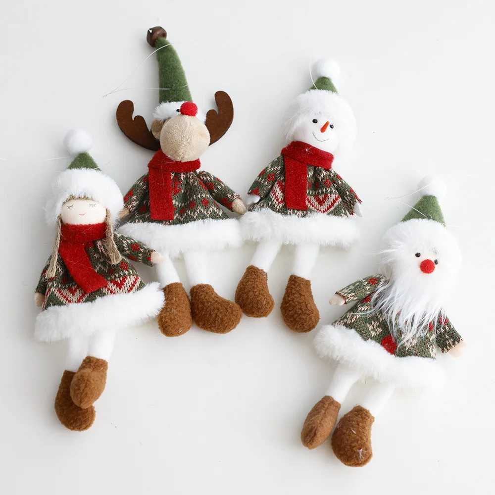 Christmas decoration fabric doll small figurine pendant plush elk Santa Claus snowman Christmas tree decorations C251024
