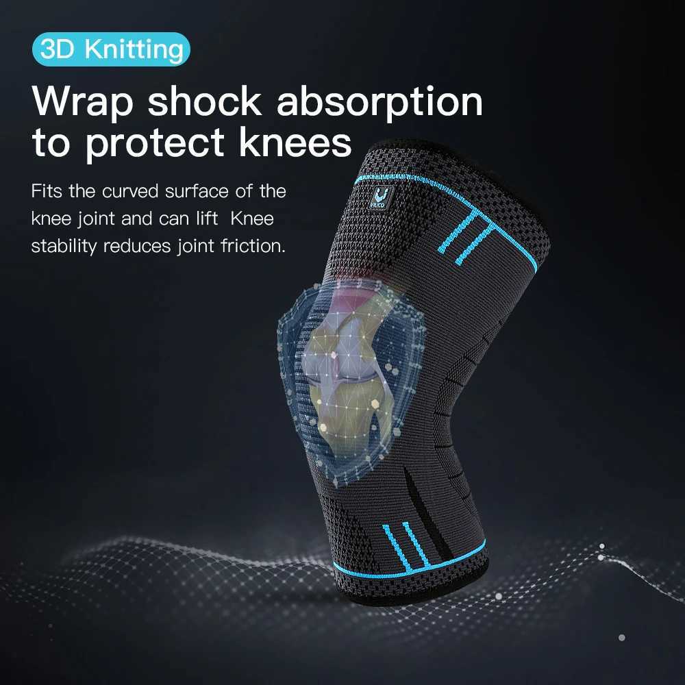 1 Pc Compression Knee Support Sleeve Elastic Knee Pads Brace Springs Gym Sports Protector Basketball Hiking leg guards Y251024