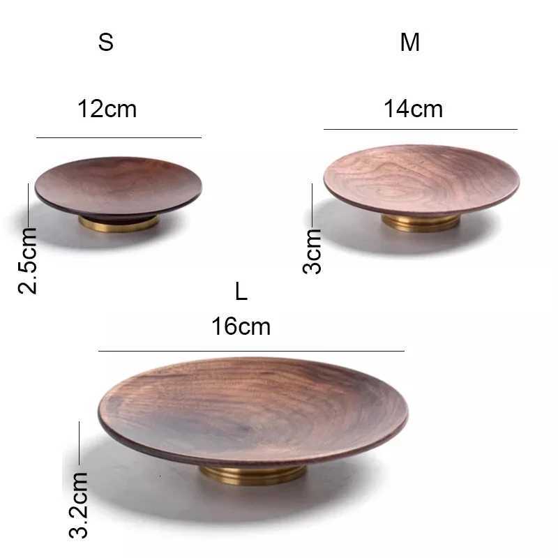 Exquisite walnut wooden Tea Tray Dried Fruit Snack Fruit Plate Dessert Plate Tea shop tea tray Cake Pan Dim Sum Dish Plates Y251025