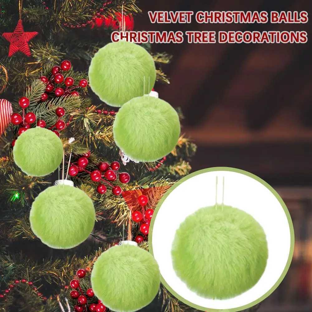 12pcs Plush Christmas Ball Decoration Christmas Tree Decoration Christmas Party Christmas Tree Home Furnishings C251024