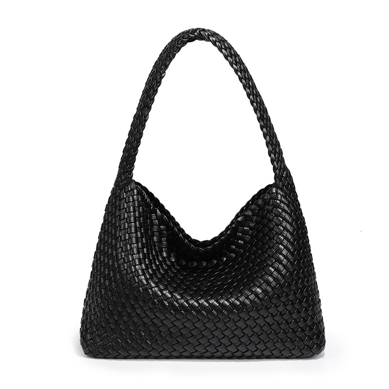 Women's Handwoven Large Capacity Underarm Ladies Spring Summer New Metallic Versatile Tote Bag