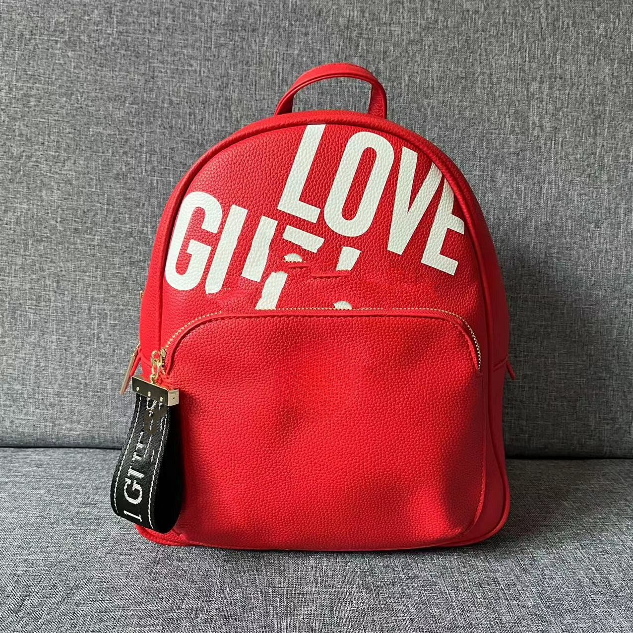 New European and American Fashion Casual Simple Solid Color Letter Large Capacity Designer Backpack Mommy Bag Women's Bag