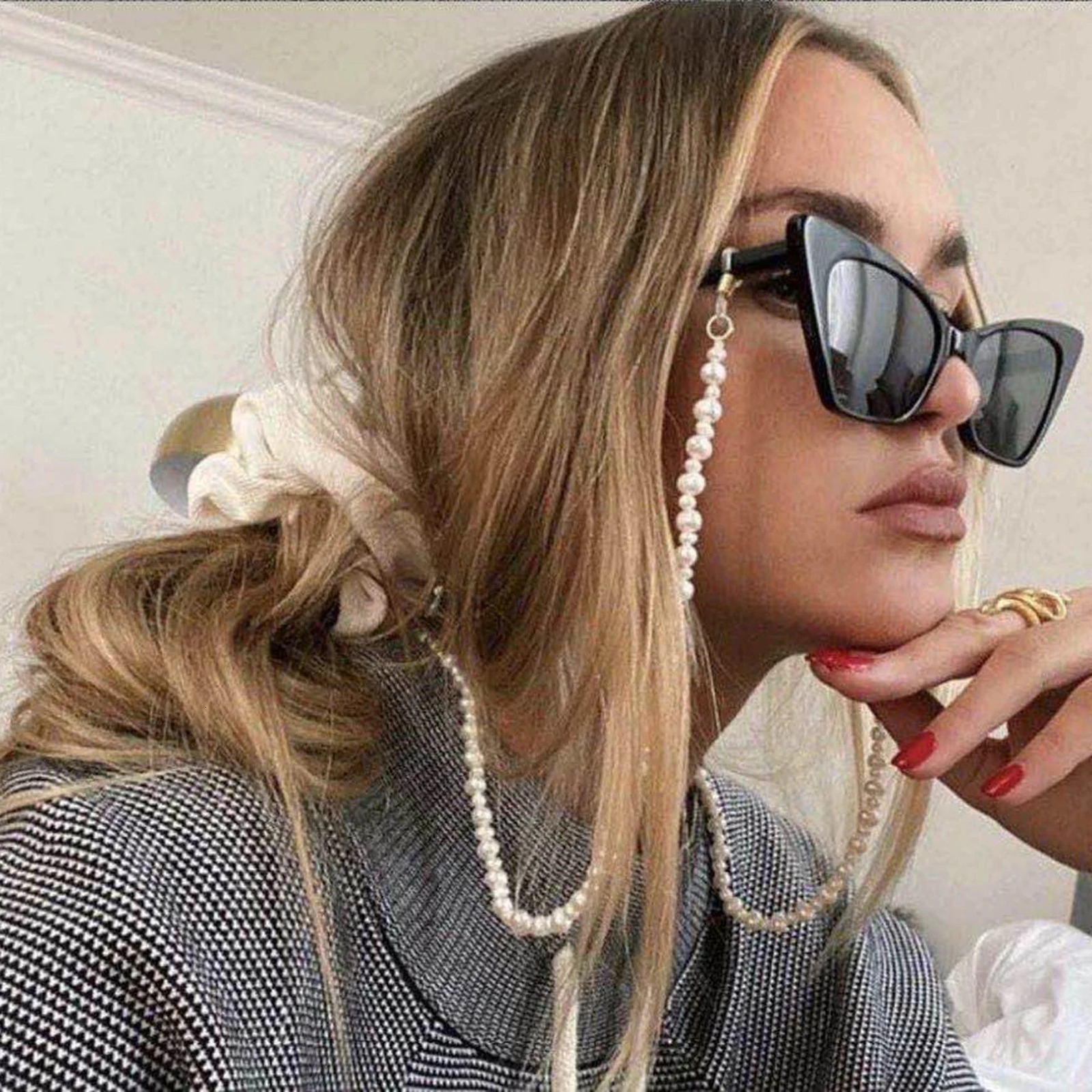 Handmade Trendy Irregular Natural Freshwater Pearl Sunglasses Chain Antislip Beaded Eyeglass Chain Neck Strap 70cm Cord Novelty 251023