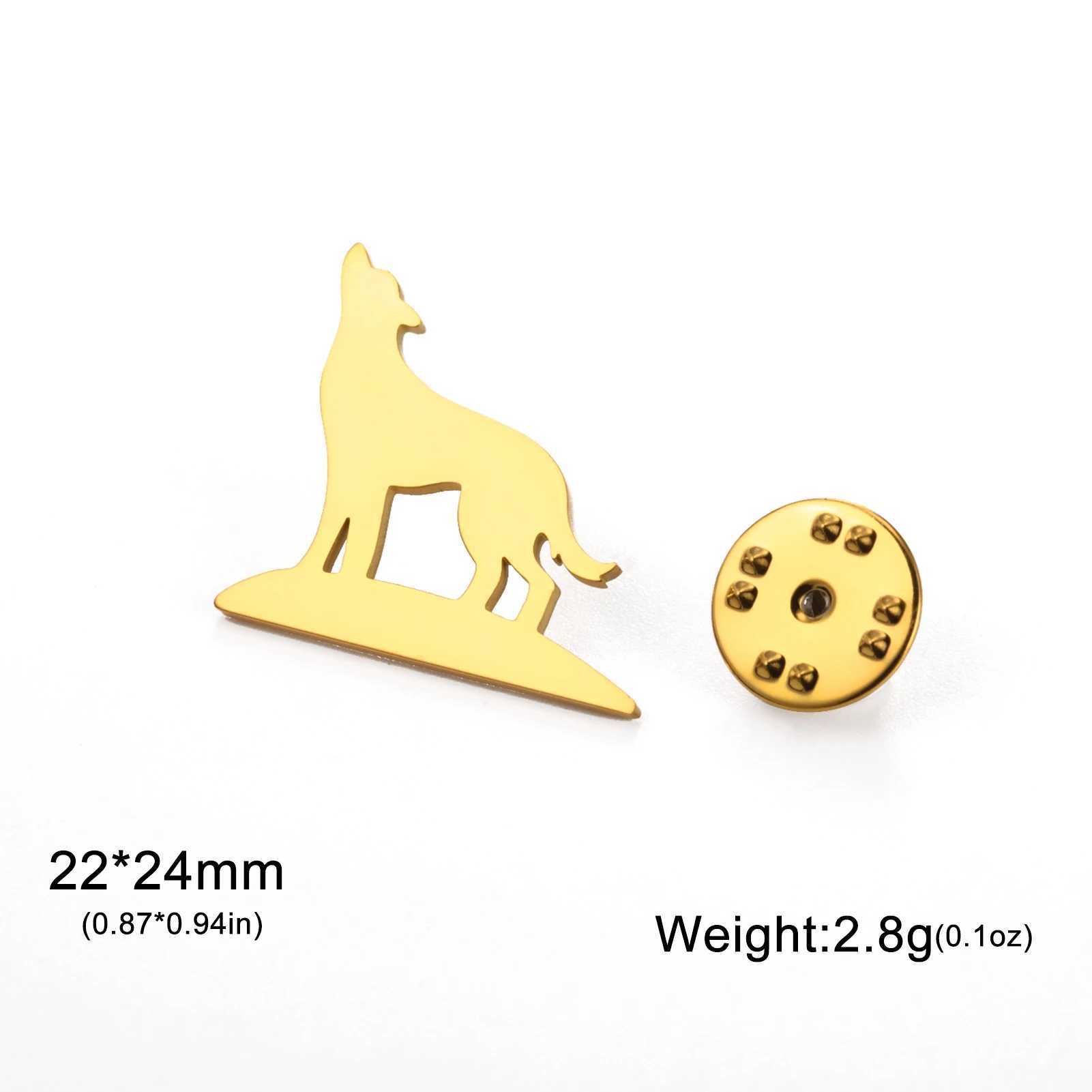 Cazador Animal Wolf Brooch for Men Women Stainless Steel Punk Pins Suit Collar Badges on Backpack Jewelry 2025 Gift New in J251115