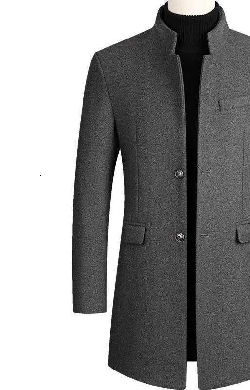 2025 Autumn Winter New Men Mid Length Wool Trench Coat Business Casual Slim Fit Multi Color Options Temperament StyleT251025