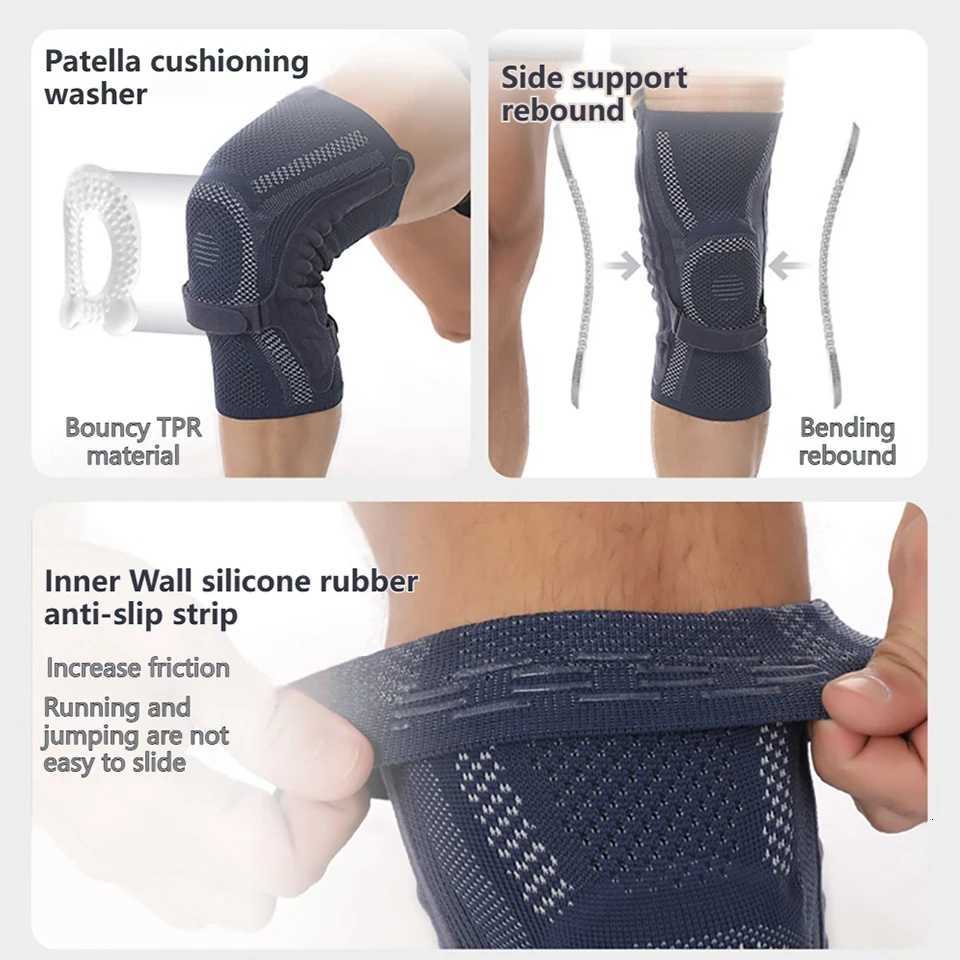 AOLIKES 1PCS Knee Brace with Patella Pad Side StabilizersKnee Compression Sleeve Support for Women and Men Running Sports Y251024