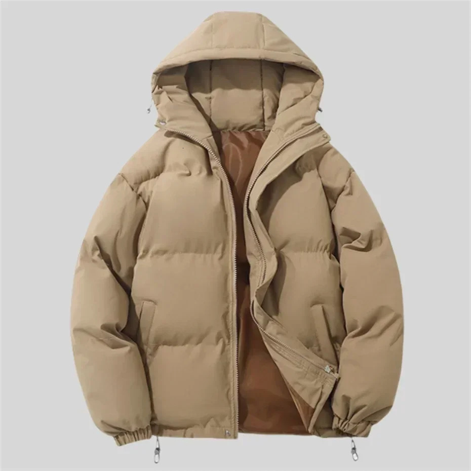 Oversized Mens Winter Fleece Jackets Parkas Hooded Zipper Jackets for Men Thick Warm Casual Pink Jackets Coats Mens Clothing 251020