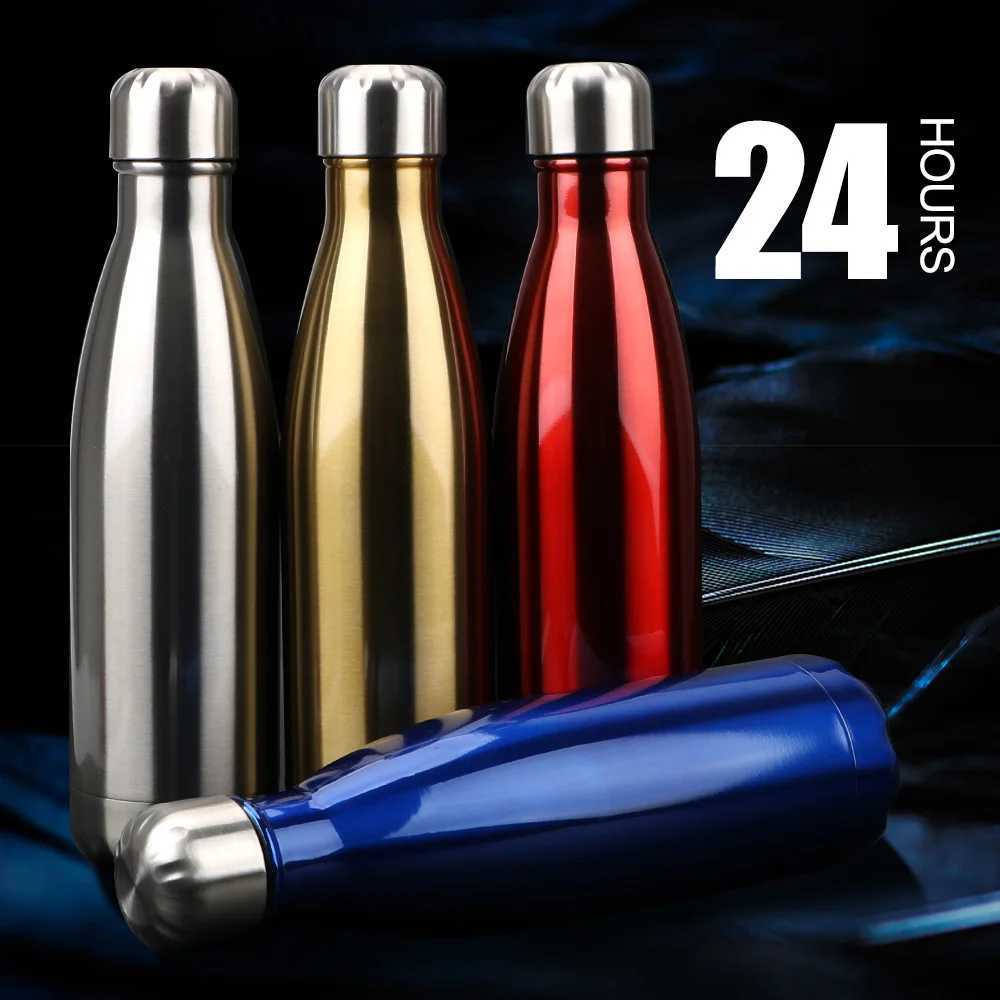 BPA Free Thermos Cola Water Beer Thermos DoubleWall Insulated Vacuum Flask Stainless Steel Water Bottle for Sport Bottles 500ml J251025