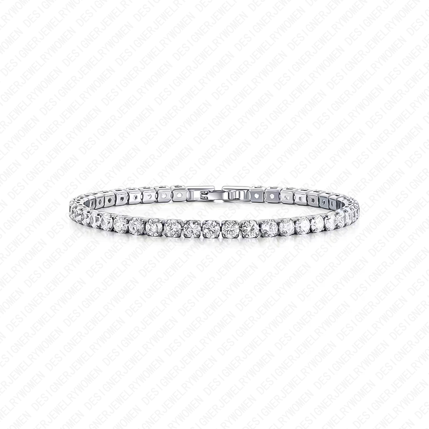 Designer Bracelet Bracelet for Women Tennis Bracelets Full Pave Bangle Silver Bangles Luxury Jewlery Designer for Women Sparkling Timeless Elegant Gif