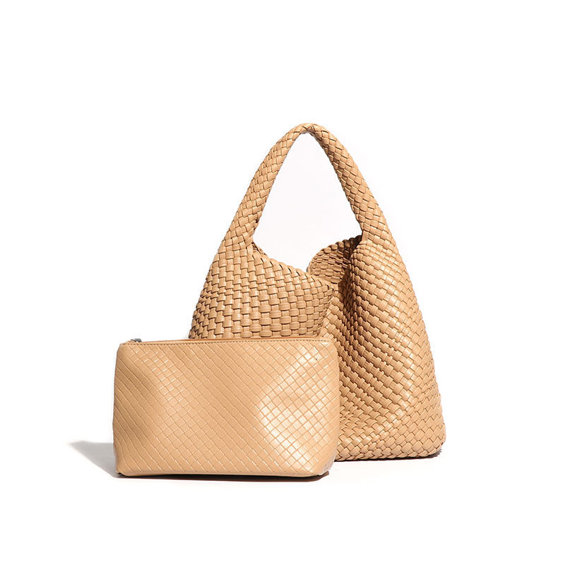 New Design Handwoven for Women, High-End Large Capacity Mother-Daughter Tote Bag, Commuter Bucket Bag