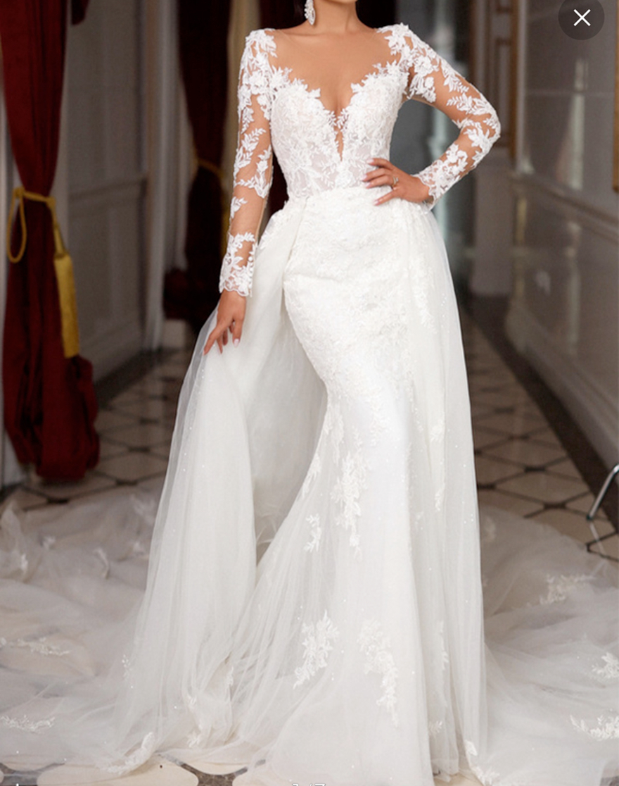 Vintage Berta Tulle Lace Mermaid Wedding Dresses V Neck Long Sleeves Bridal Gowns Bohemian Beach Garden Custom Made vestido de novia