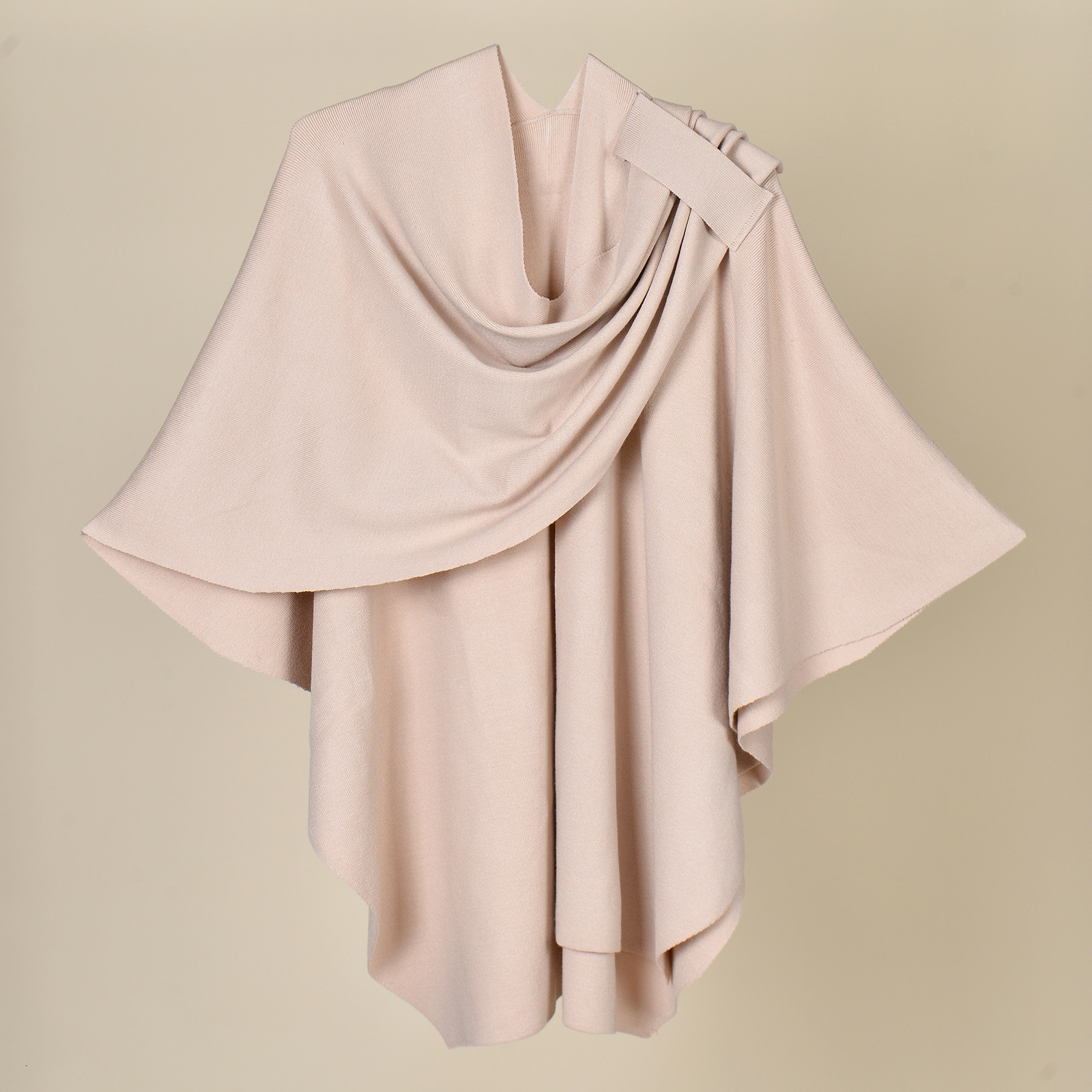 Knitted Solid Color Tie Shawl Coat for Women Portable Versatile Warm Tassel Cardigan Elegant Coat