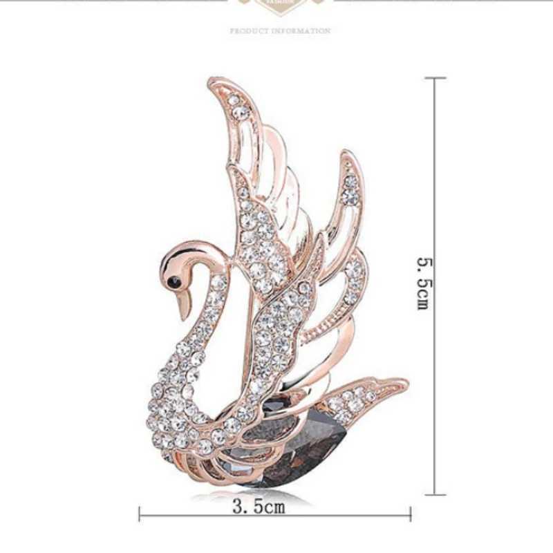 Korean Red Swan Flapping Crystal Brooches For Women Luxury Design Animal Bird Casual Office Party Brooch Pins Jewelry Gifts J251115