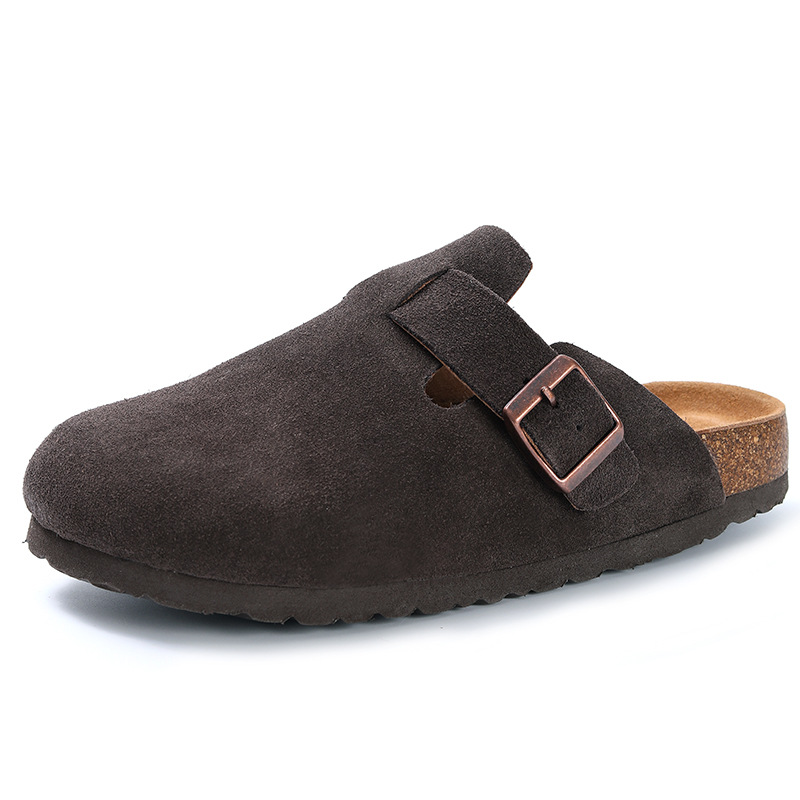 Designer shoes outdoor home fashion retro slippers high-quality cork cowhide men's and women's slippers size 35-44