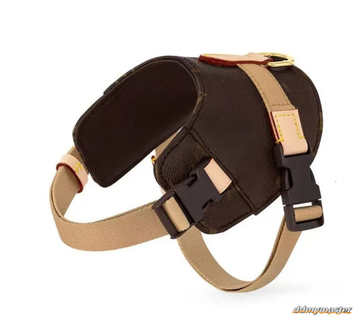 Designer Dog Harness, No-Pull Pet Vest With Classic Letter Pattern, No Choke, Adjustable, Easy Walking And Training For Small, Medium Dogs Brown B267 