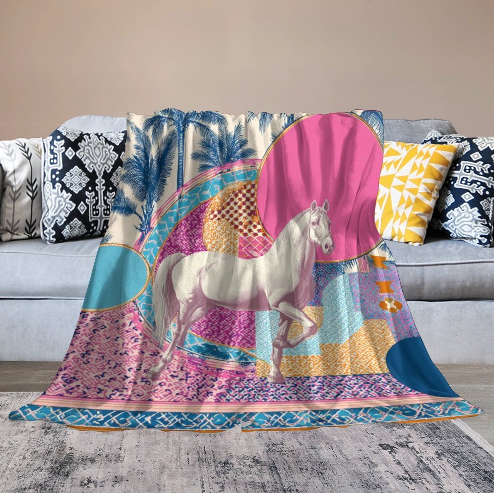 H Designer Horse blanket blanket throw cashmere vibration blanket copert Home Travel Throw Summer Air Conditioner Beach home bedding blankets throws H