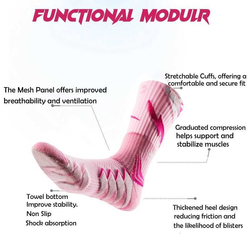 Athletic Mens Crew Socks with Thicker Padding Elastic Sport Basketball Socks For Outdoor Activities Comfy Socks Y251024