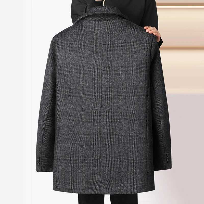 2023 new arrival winter jacket men fashion Woolen Coat Mens Casual Wool thicken warm trench coat Men Dress Jacket Size M4XLT251025