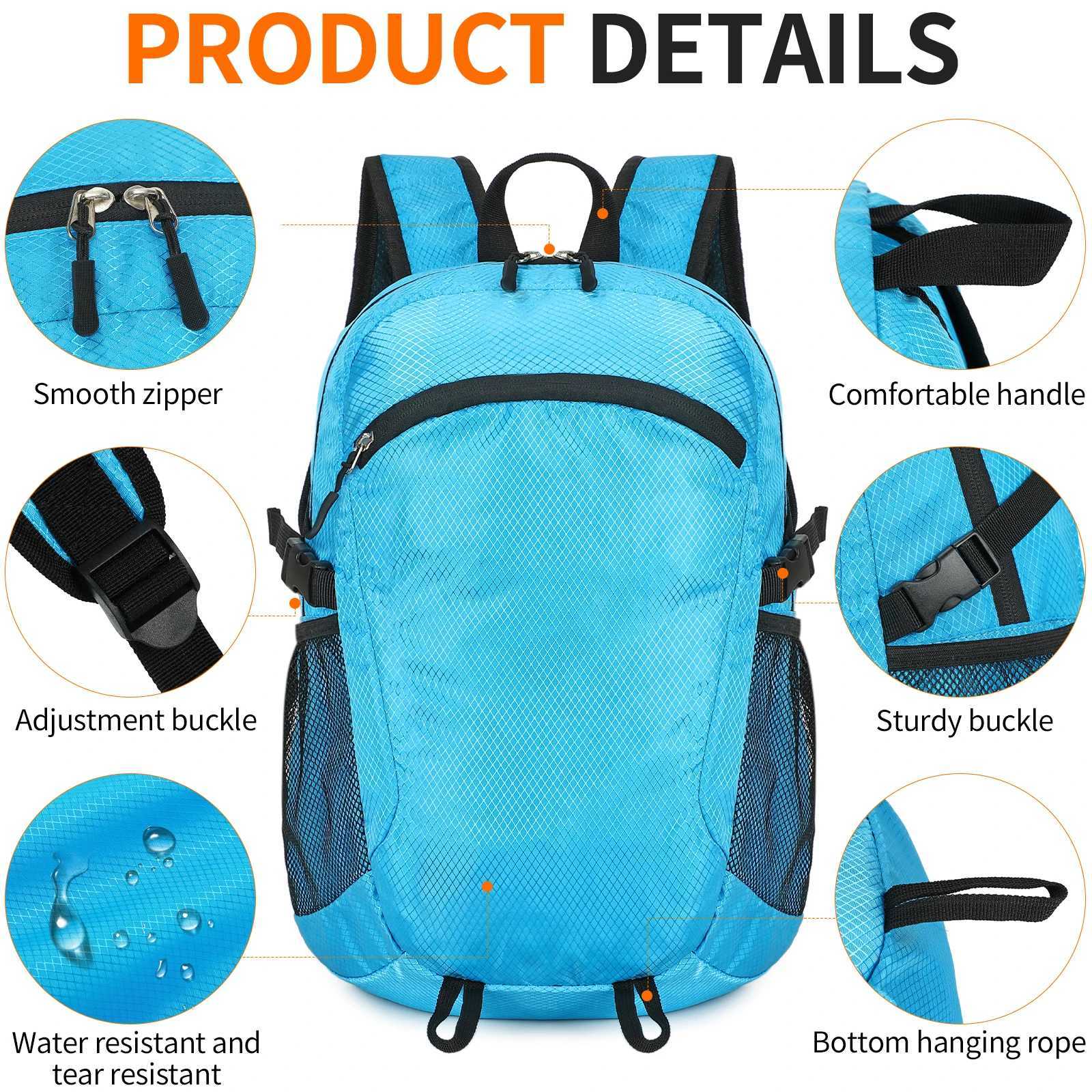 15L 300D Nylon Backpack Ultralight 024kg WaterResistant Foldable Daypack Collapsible into Pocket for Travel Outdoor Daily W251025