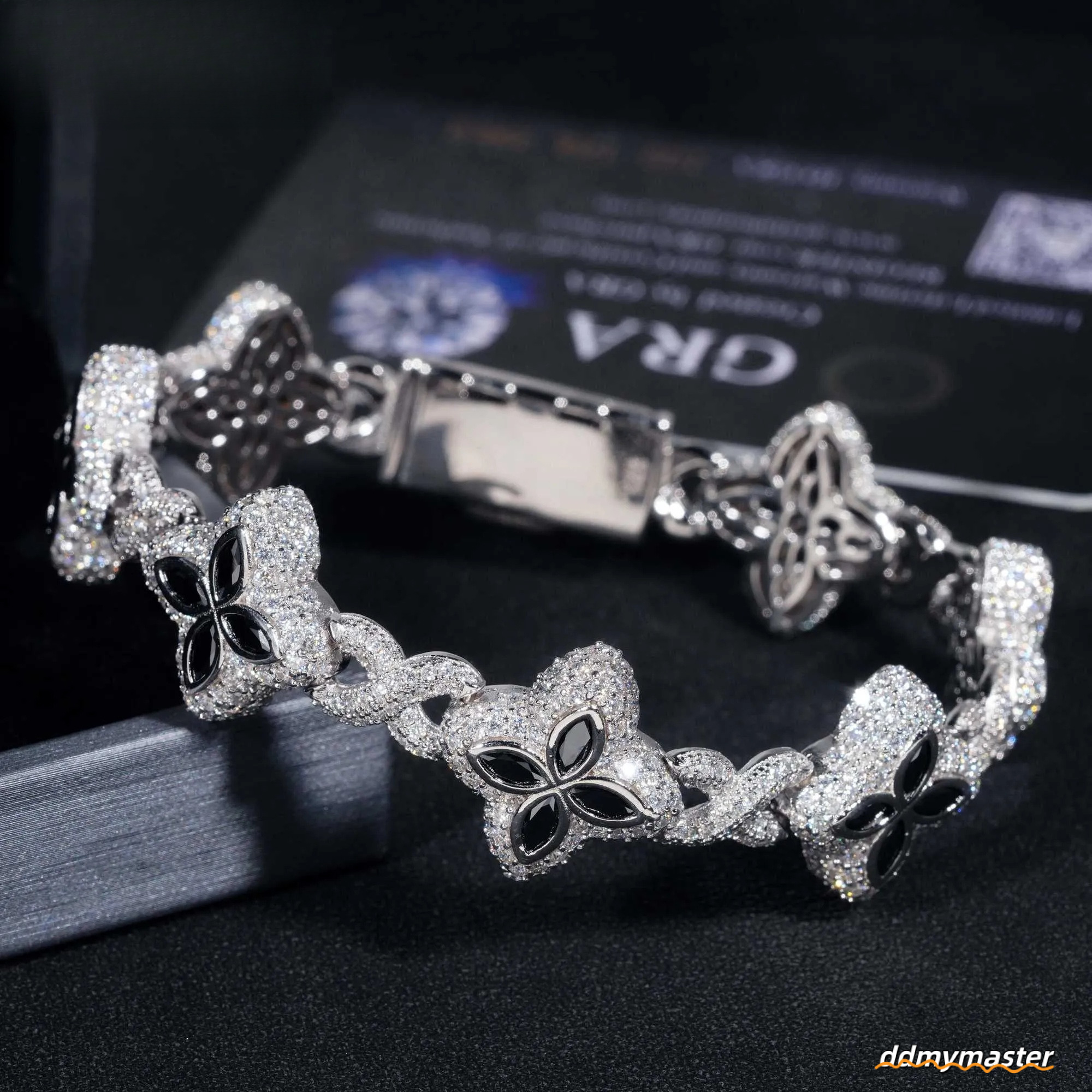 Four Leaf Clover Bracelet: Sterling Sier Moissanite Dia Tennis Bracelet - Elegant Lucky Charm Design Ddmymaster