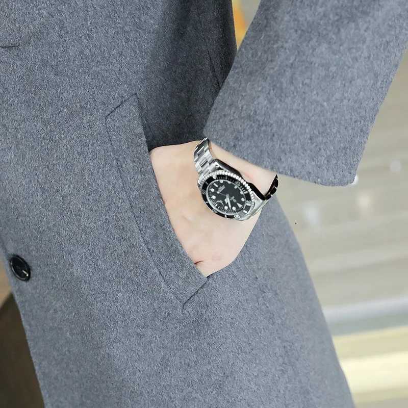 Highquality Fashion Handsome Mens Cashmere Coat2025new Young and Middleaged Business Leisure Autumn and Winter Thick Coat TopT251025