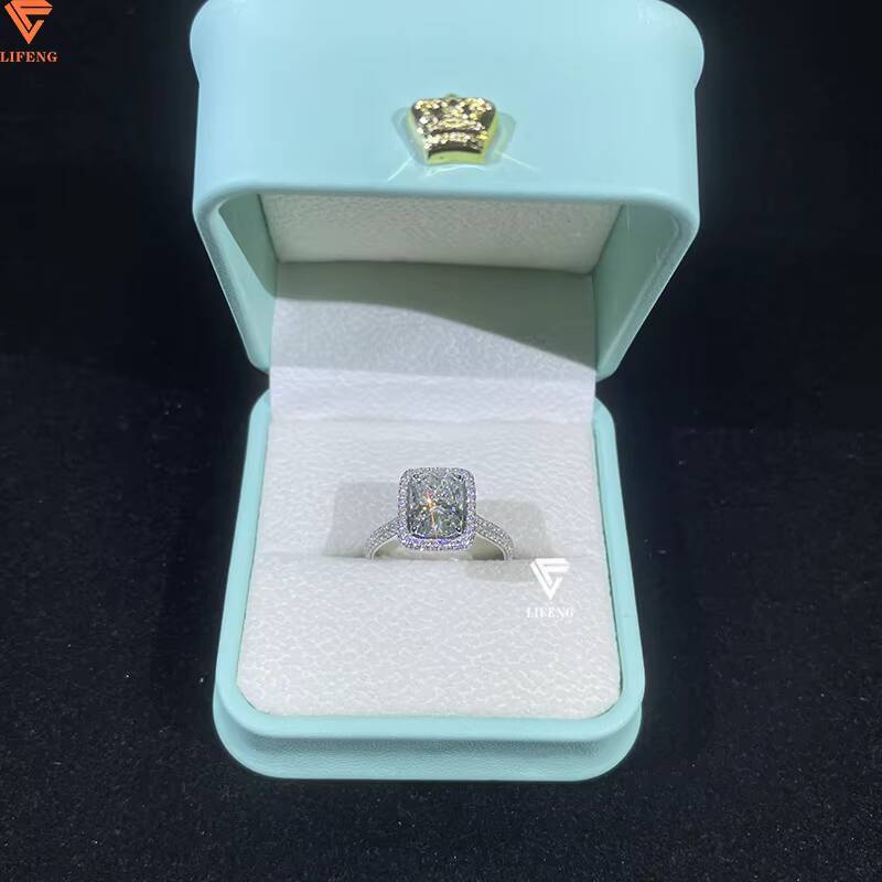 Custom High Quality 10K 14K 18K Real Gold Radiant Cut Moissanite Rings Classic Style Wedding Jewelry for Women and Men