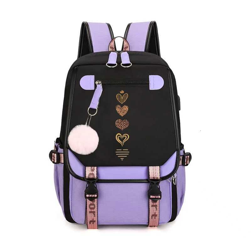 Minimalist Heart Back To School Women Bookbag Backpack Fashion Student Computer School Backpack Leopard Heart Travel Knapsack W251025