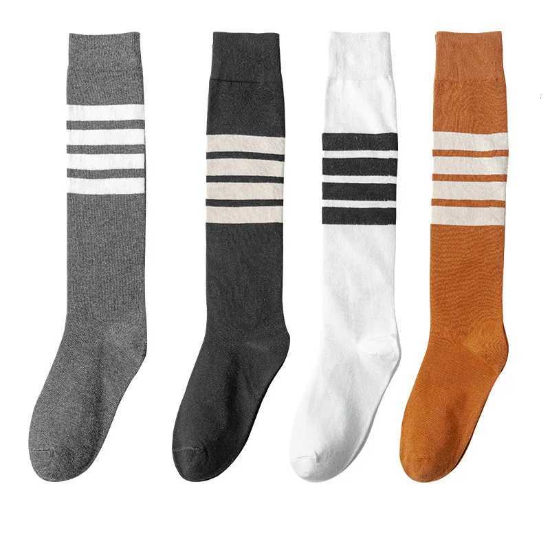 1 pair sports socks casual asymmetrical calf socks striped four bar calf socks mid length socks Y251024