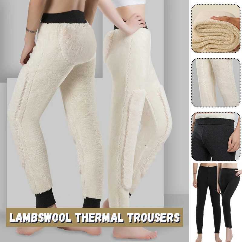 M3XL Winter Fleece Pants Slim Warm High Waist Men Women Thick Plush Wool Trousers Legging Thermal Cold Resistant PantsT251025