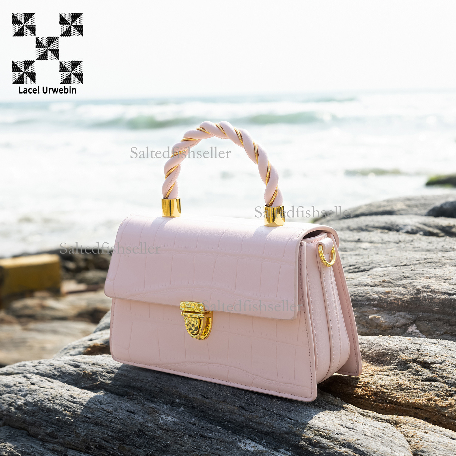 Lacel Urwebin Designer Niche Women's Handbag Spring And Summer New Item Crocodile Pattern High-end Fashion Single Shoulder Slanted Small Square B