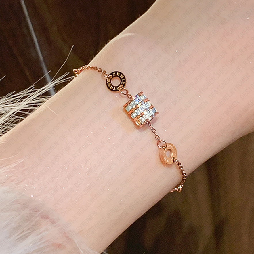 Designer Bracelet for Women Vintage Roman Numeral Bracelets Zirconia Bangle Silver Gold Rose Gold Bangles Luxury Jewlery Designer for Women Elegant Gi